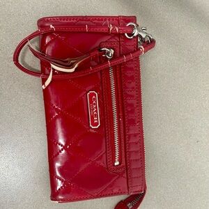Coach Red Leather Wristlet